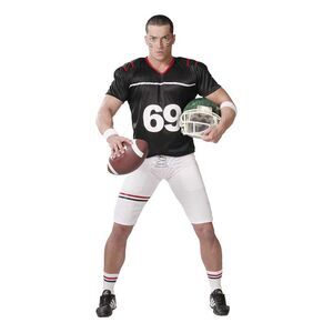 Fiestas Guirca Mens Quarterback Costume Set / Black/White